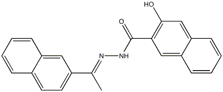 3-hydroxy-N'-[(E)-1-(2-naphthyl)ethylidene]-2-naphthohydrazide 구조식 이미지