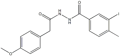 3-iodo-N'-[2-(4-methoxyphenyl)acetyl]-4-methylbenzohydrazide 구조식 이미지