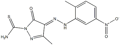 3-methyl-4-[(E)-2-(2-methyl-5-nitrophenyl)hydrazono]-5-oxo-4,5-dihydro-1H-pyrazole-1-carbothioamide 구조식 이미지