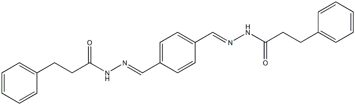 3-phenyl-N'-[(E)-(4-{[(E)-2-(3-phenylpropanoyl)hydrazono]methyl}phenyl)methylidene]propanohydrazide 구조식 이미지