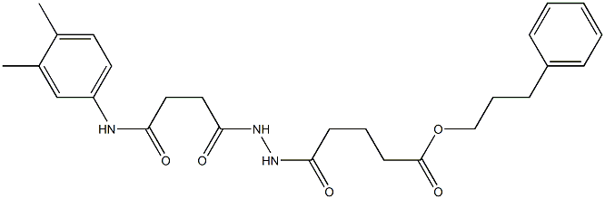 3-phenylpropyl 5-{2-[4-(3,4-dimethylanilino)-4-oxobutanoyl]hydrazino}-5-oxopentanoate 구조식 이미지