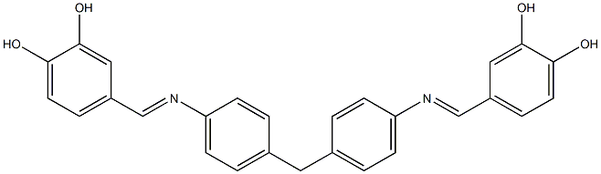 4-({[4-(4-{[(E)-(3,4-dihydroxyphenyl)methylidene]amino}benzyl)phenyl]imino}methyl)-1,2-benzenediol Structure