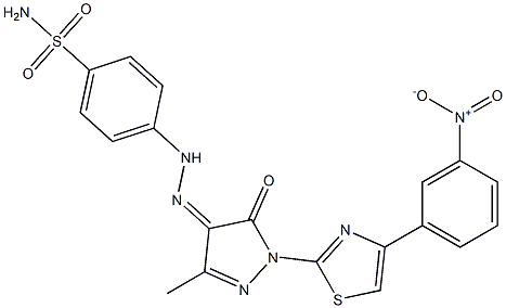 4-(2-{3-methyl-1-[4-(3-nitrophenyl)-1,3-thiazol-2-yl]-5-oxo-1,5-dihydro-4H-pyrazol-4-ylidene}hydrazino)benzenesulfonamide Structure