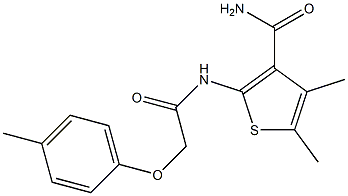 4,5-dimethyl-2-{[2-(4-methylphenoxy)acetyl]amino}-3-thiophenecarboxamide Structure