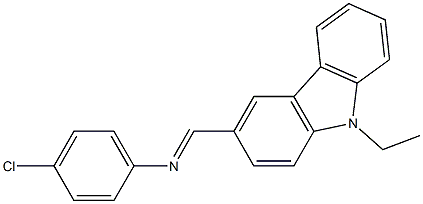 N-(4-chlorophenyl)-N-[(E)-(9-ethyl-9H-carbazol-3-yl)methylidene]amine 구조식 이미지