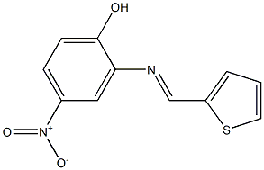 4-nitro-2-{[(E)-2-thienylmethylidene]amino}phenol 구조식 이미지