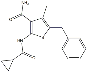 5-benzyl-2-[(cyclopropylcarbonyl)amino]-4-methyl-3-thiophenecarboxamide Structure