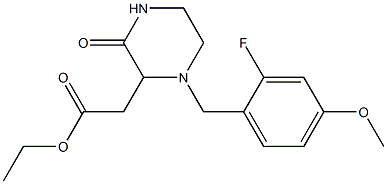 ethyl 2-[1-(2-fluoro-4-methoxybenzyl)-3-oxo-2-piperazinyl]acetate 구조식 이미지