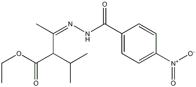 ethyl 2-isopropyl-3-[(Z)-2-(4-nitrobenzoyl)hydrazono]butanoate Structure