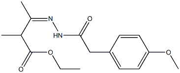 ethyl 3-{(Z)-2-[2-(4-methoxyphenyl)acetyl]hydrazono}-2-methylbutanoate 구조식 이미지