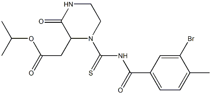 isopropyl 2-(1-{[(3-bromo-4-methylbenzoyl)amino]carbothioyl}-3-oxo-2-piperazinyl)acetate 구조식 이미지