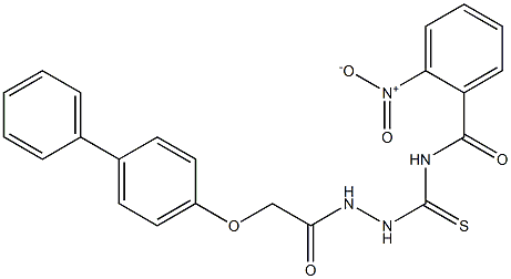 N-({2-[2-([1,1'-biphenyl]-4-yloxy)acetyl]hydrazino}carbothioyl)-2-nitrobenzamide Structure