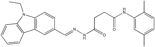 N-(2,5-dimethylphenyl)-4-{2-[(E)-(9-ethyl-9H-carbazol-3-yl)methylidene]hydrazino}-4-oxobutanamide Structure