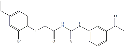 N-(3-acetylphenyl)-N'-[2-(2-bromo-4-ethylphenoxy)acetyl]thiourea Structure