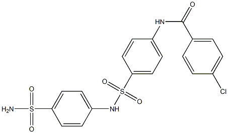N-(4-{[4-(aminosulfonyl)anilino]sulfonyl}phenyl)-4-chlorobenzamide 구조식 이미지