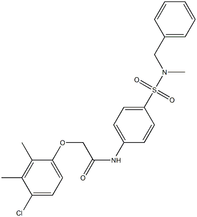 N-(4-{[benzyl(methyl)amino]sulfonyl}phenyl)-2-(4-chloro-2,3-dimethylphenoxy)acetamide 구조식 이미지