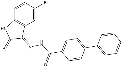 N'-(5-bromo-2-oxo-1,2-dihydro-3H-indol-3-ylidene)[1,1'-biphenyl]-4-carbohydrazide Structure