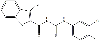 N-[(3-chloro-1-benzothiophen-2-yl)carbonyl]-N'-(3-chloro-4-fluorophenyl)thiourea Structure