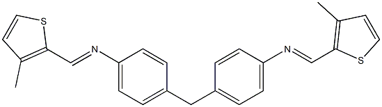 N-[(E)-(3-methyl-2-thienyl)methylidene]-N-[4-(4-{[(E)-(3-methyl-2-thienyl)methylidene]amino}benzyl)phenyl]amine 구조식 이미지