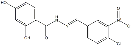 N'-[(E)-(4-chloro-3-nitrophenyl)methylidene]-2,4-dihydroxybenzohydrazide 구조식 이미지