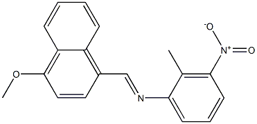 N-[(E)-(4-methoxy-1-naphthyl)methylidene]-N-(2-methyl-3-nitrophenyl)amine 구조식 이미지