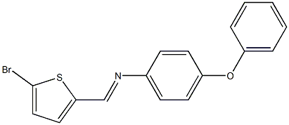 N-[(E)-(5-bromo-2-thienyl)methylidene]-N-(4-phenoxyphenyl)amine 구조식 이미지