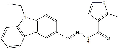 N'-[(E)-(9-ethyl-9H-carbazol-3-yl)methylidene]-2-methyl-3-furohydrazide 구조식 이미지