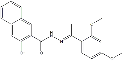 N'-[(E)-1-(2,4-dimethoxyphenyl)ethylidene]-3-hydroxy-2-naphthohydrazide 구조식 이미지