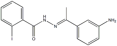 N'-[(E)-1-(3-aminophenyl)ethylidene]-2-iodobenzohydrazide 구조식 이미지