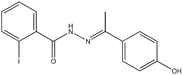 N'-[(E)-1-(4-hydroxyphenyl)ethylidene]-2-iodobenzohydrazide 구조식 이미지