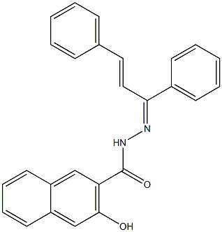 N'-[(Z,2E)-1,3-diphenyl-2-propenylidene]-3-hydroxy-2-naphthohydrazide 구조식 이미지