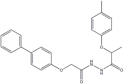 N'-[2-([1,1'-biphenyl]-4-yloxy)acetyl]-2-(4-methylphenoxy)propanohydrazide 구조식 이미지