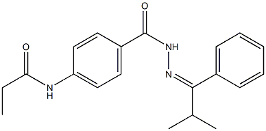 N-[4-({2-[(Z)-2-methyl-1-phenylpropylidene]hydrazino}carbonyl)phenyl]propanamide 구조식 이미지