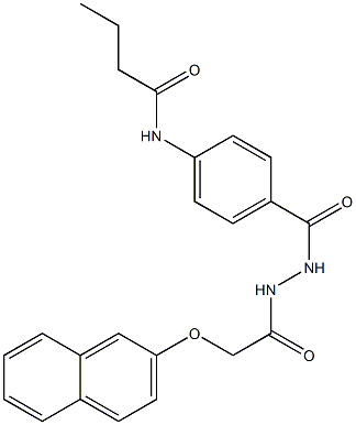 N-[4-({2-[2-(2-naphthyloxy)acetyl]hydrazino}carbonyl)phenyl]butanamide Structure