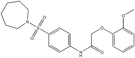 N-[4-(1-azepanylsulfonyl)phenyl]-2-(2-methoxyphenoxy)acetamide Structure