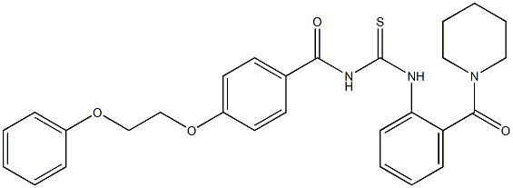 N-[4-(2-phenoxyethoxy)benzoyl]-N'-[2-(1-piperidinylcarbonyl)phenyl]thiourea 구조식 이미지