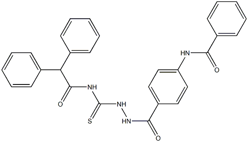 N-{4-[(2-{[(2,2-diphenylacetyl)amino]carbothioyl}hydrazino)carbonyl]phenyl}benzamide 구조식 이미지