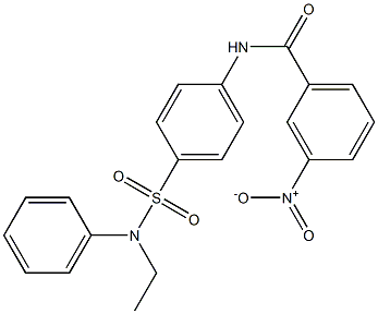 N-{4-[(ethylanilino)sulfonyl]phenyl}-3-nitrobenzamide 구조식 이미지