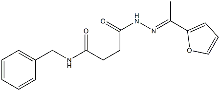 N-benzyl-4-{2-[(E)-1-(2-furyl)ethylidene]hydrazino}-4-oxobutanamide 구조식 이미지