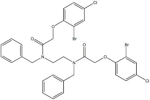 N-benzyl-N-(2-{benzyl[2-(2-bromo-4-chlorophenoxy)acetyl]amino}ethyl)-2-(2-bromo-4-chlorophenoxy)acetamide 구조식 이미지