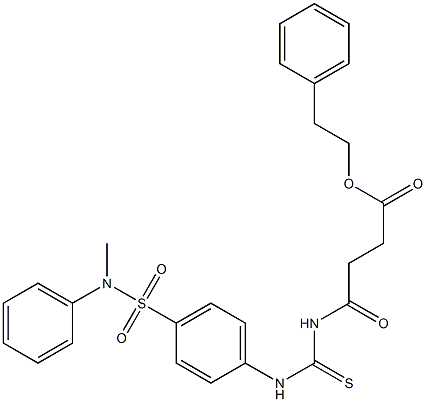 phenethyl 4-[({4-[(methylanilino)sulfonyl]anilino}carbothioyl)amino]-4-oxobutanoate Structure