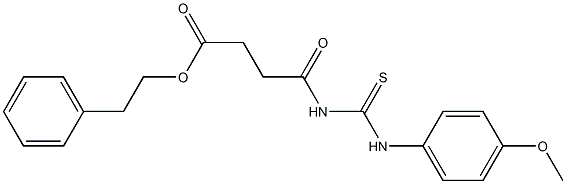 phenethyl 4-{[(4-methoxyanilino)carbothioyl]amino}-4-oxobutanoate 구조식 이미지