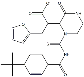tetrahydro-2-furanylmethyl 2-[1-({[4-(tert-butyl)benzoyl]amino}carbothioyl)-3-oxo-2-piperazinyl]acetate Structure