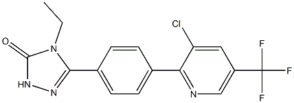 5-{4-[3-chloro-5-(trifluoromethyl)-2-pyridinyl]phenyl}-4-ethyl-2,4-dihydro-3H-1,2,4-triazol-3-one 구조식 이미지