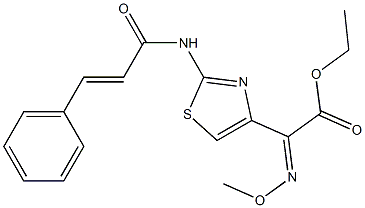 ethyl 2-(methoxyimino)-2-(2-{[(E)-3-phenyl-2-propenoyl]amino}-1,3-thiazol-4-yl)acetate Structure