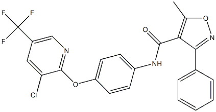 N-(4-{[3-chloro-5-(trifluoromethyl)-2-pyridinyl]oxy}phenyl)-5-methyl-3-phenyl-4-isoxazolecarboxamide 구조식 이미지