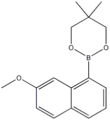 2-(7-Methoxynaphthalen-1-yl)-5,5-dimethyl-1,3,2-dioxaborinane 구조식 이미지