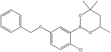 2-(5-Benzyloxy-2-chlorophenyl)-4,4,6-trimethyl-1,3,2-dioxaborinane 구조식 이미지