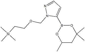 5-(4,4,6-Trimethyl-1,3,2-dioxaborinan-2-yl)-1-{[2-(trimethylsilyl)ethoxy]methyl}-1H-pyrazol Structure