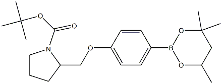 tert-Butyl 2-{[4-(4,4,6-trimethyl-1,3,2-dioxaborinan-2-yl)phenoxy]methyl}pyrrolidine-1-carboxylate 구조식 이미지